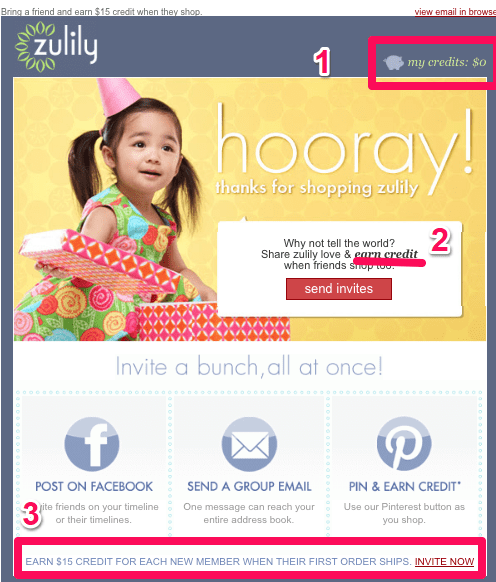 WooCommerce follow up email example Zulily
