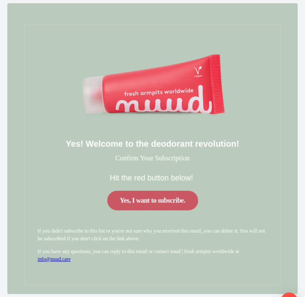 Nuud email newsletter