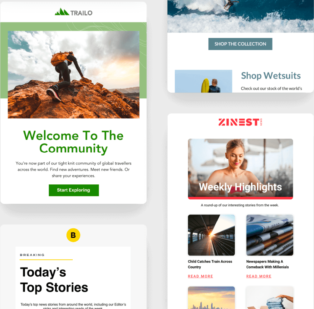 examples of emails in Campaign Monitor