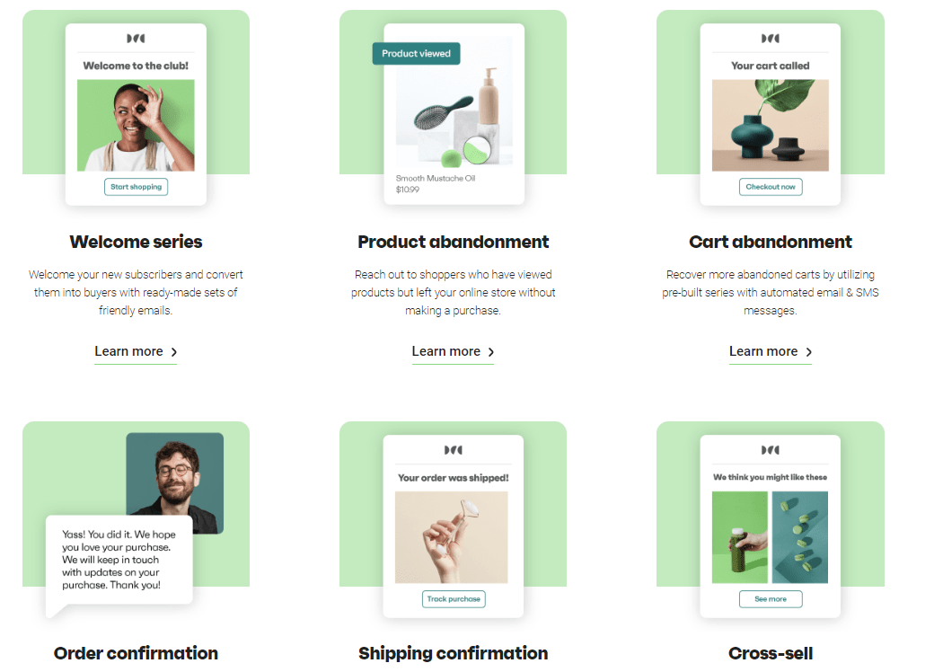 a library of pre-built automation workflows in Omnisend