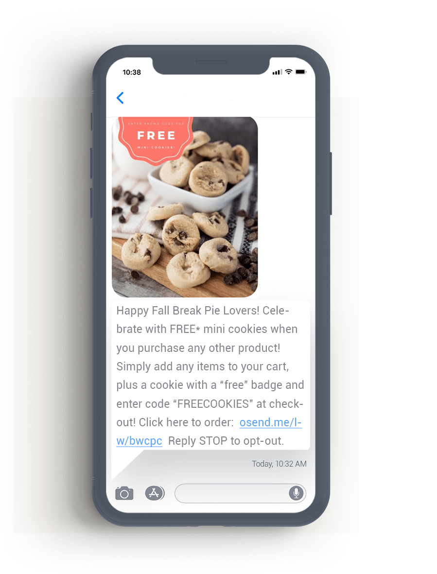 free cookie for every order MMS