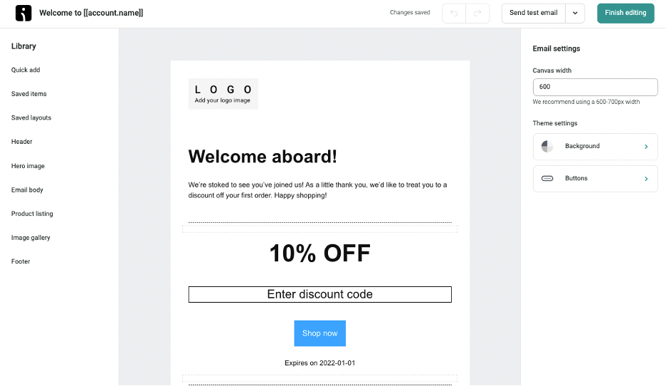 first email design