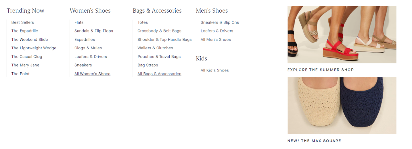 Shopify success stories: Rothy's menu