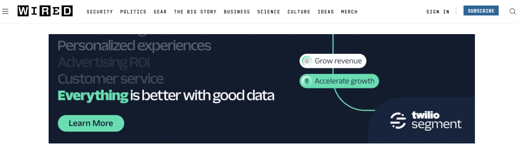 display ad on wired