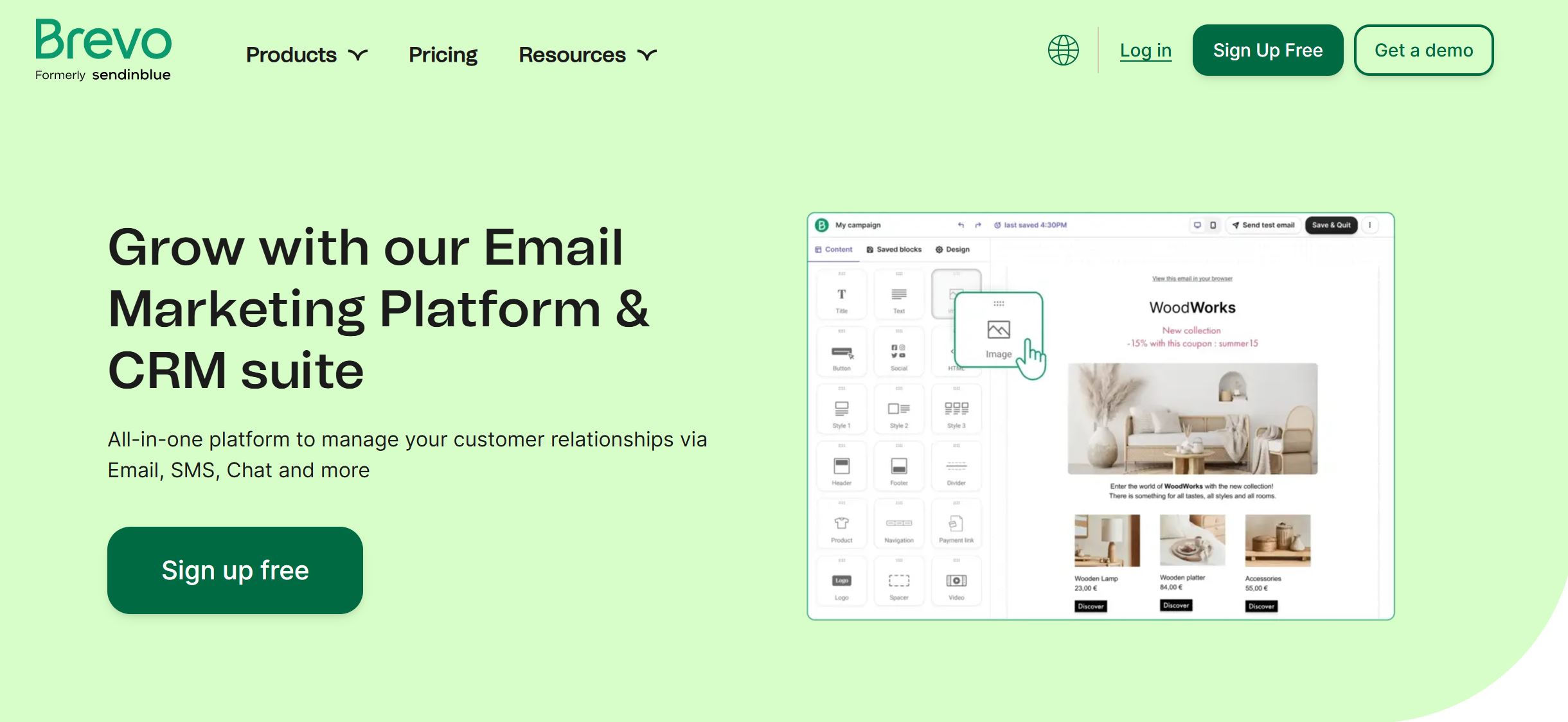 brevo homepage