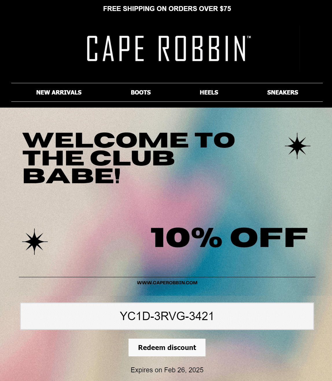 cape robbin popup