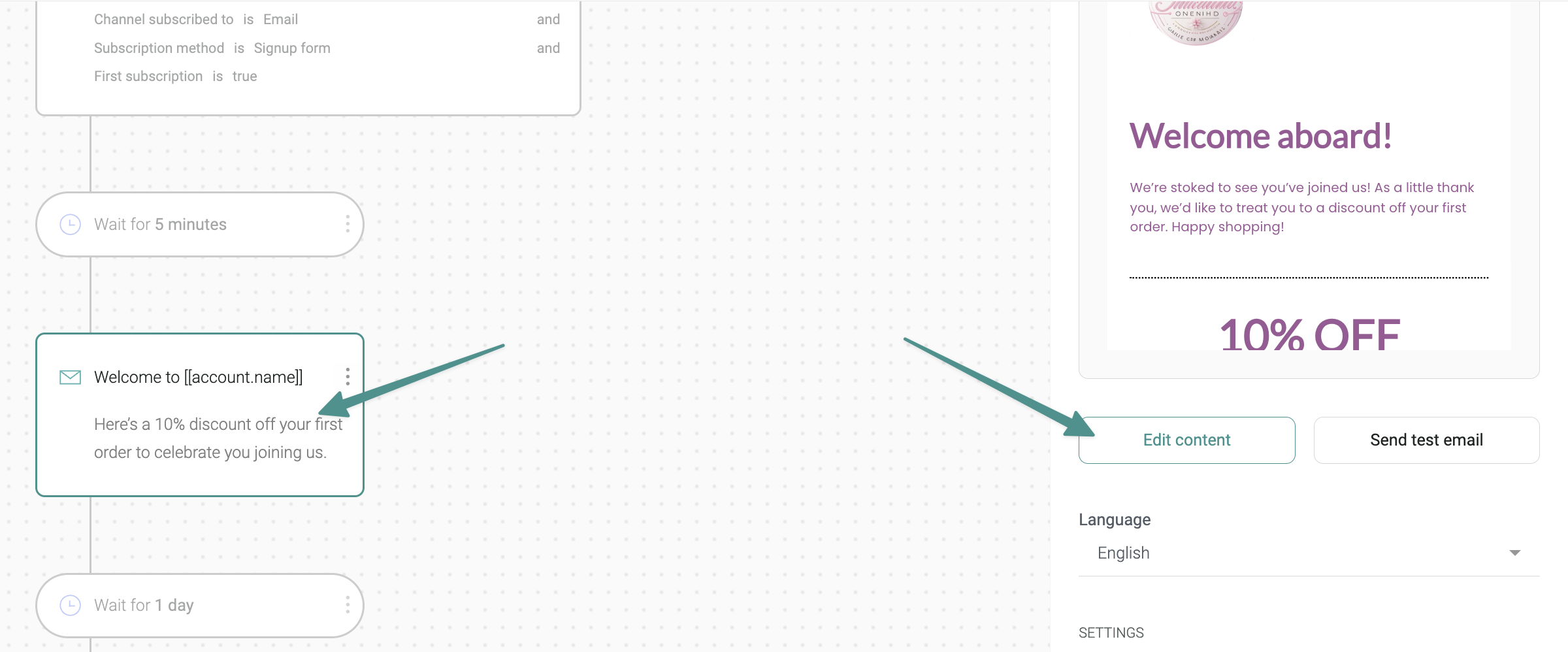 editing email content