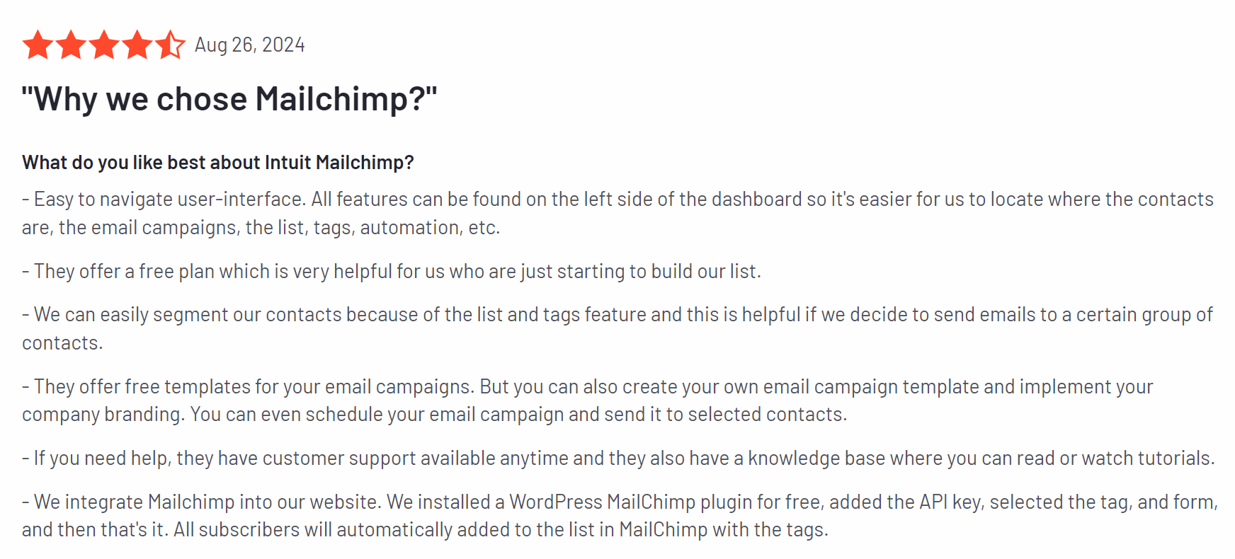 mailchimp review