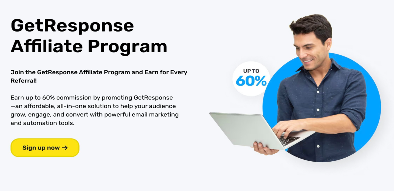 Affiliate email marketing: GetResponse affiliate page