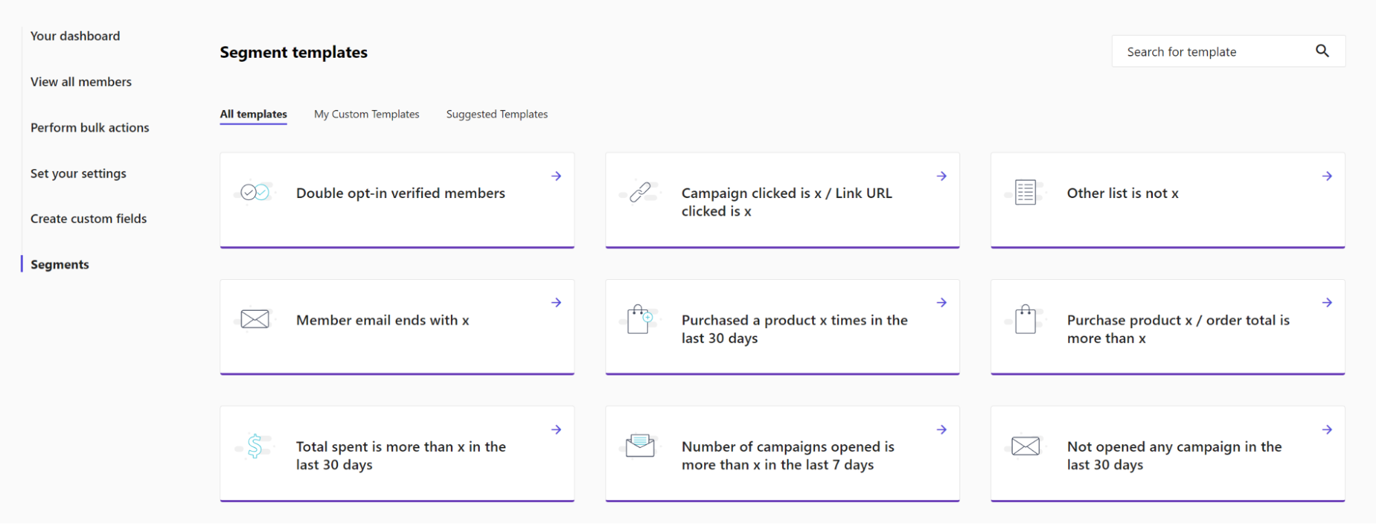 Segment templates