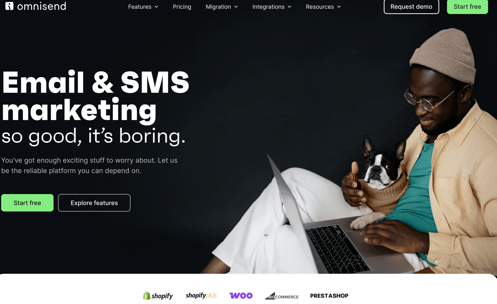 Privy alternatives: Omnisend home page
