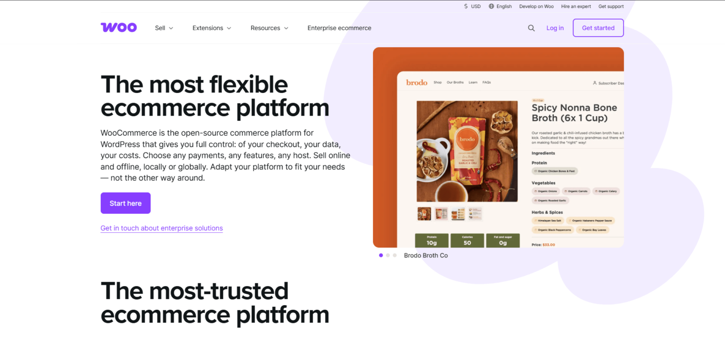 Best ecommerce platform: WooCommerce home page