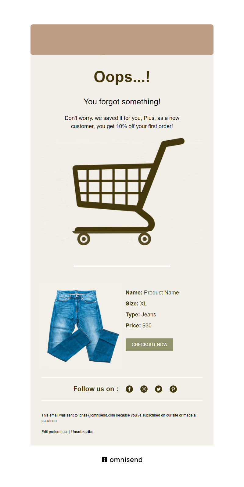 abandoned cart email templates