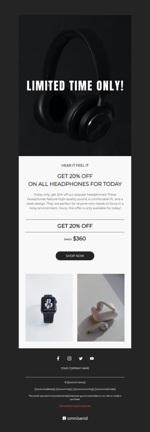 Accessories email templates