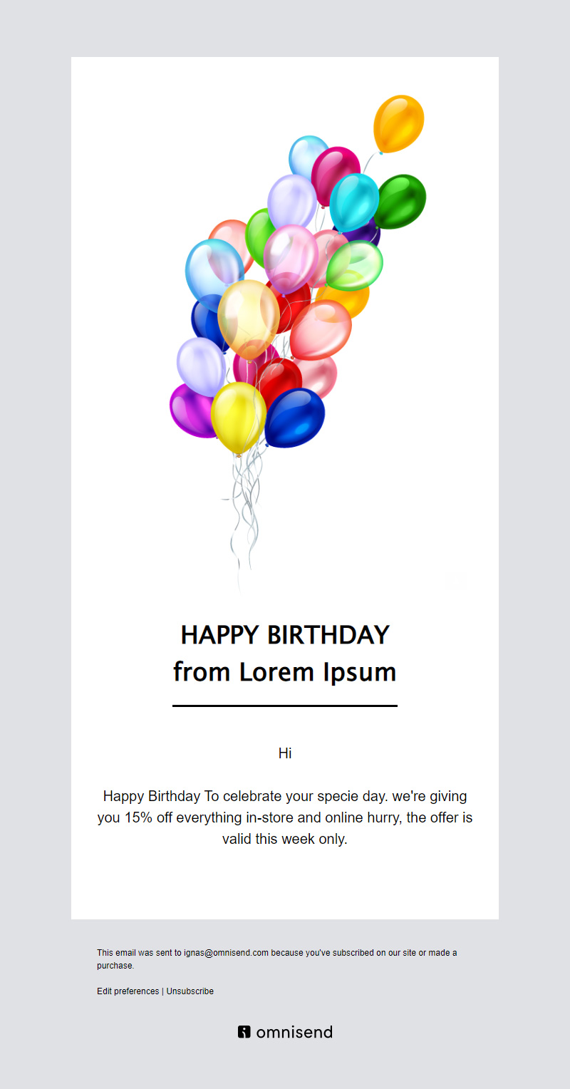 birthday newsletter