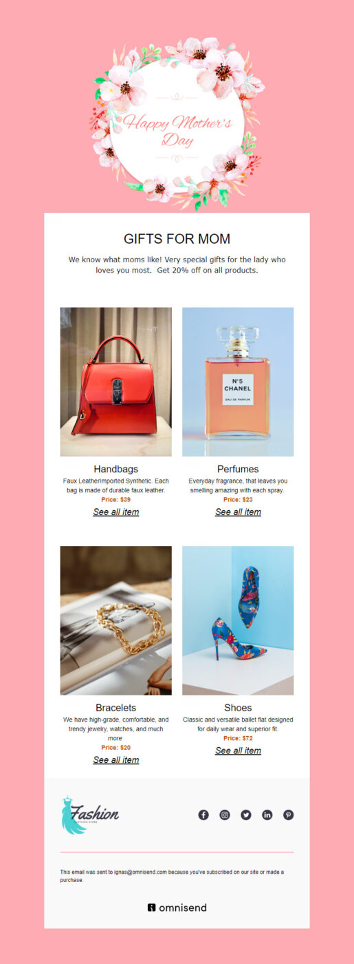 Mother's day newsletter template