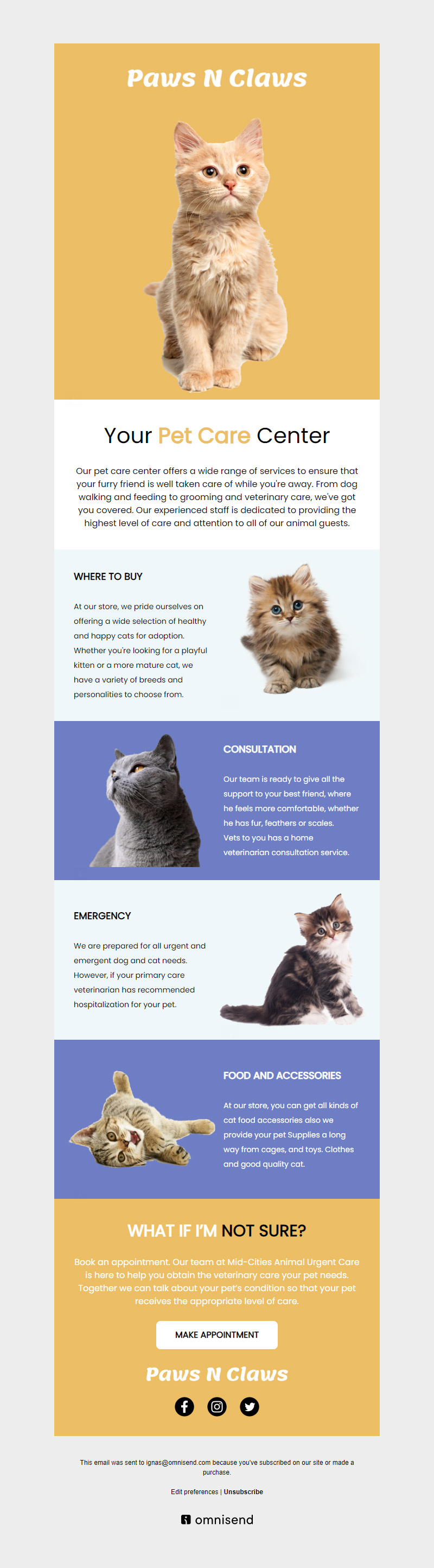 Pets email templates