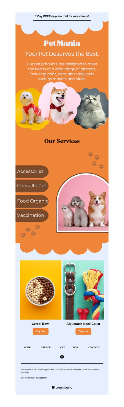 Pets email templates