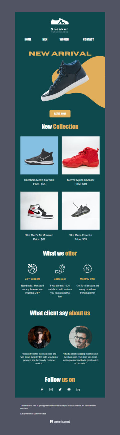Shoes email templates