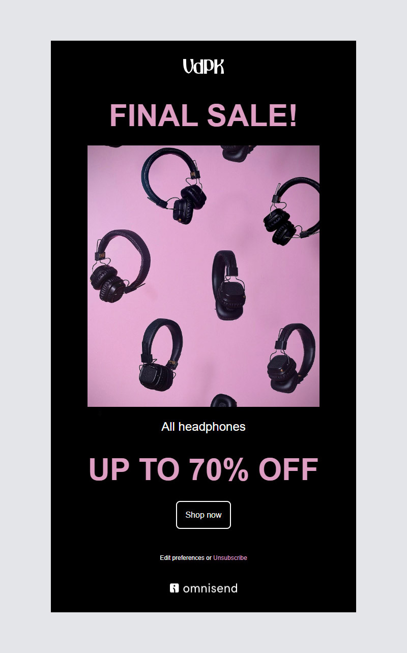 Accessories email templates