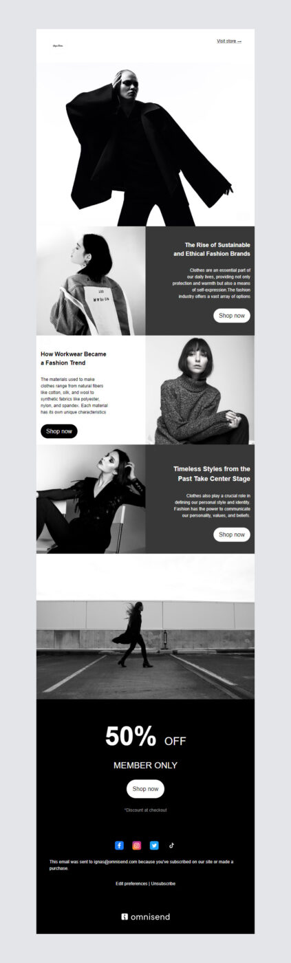 fashion newsletter templates