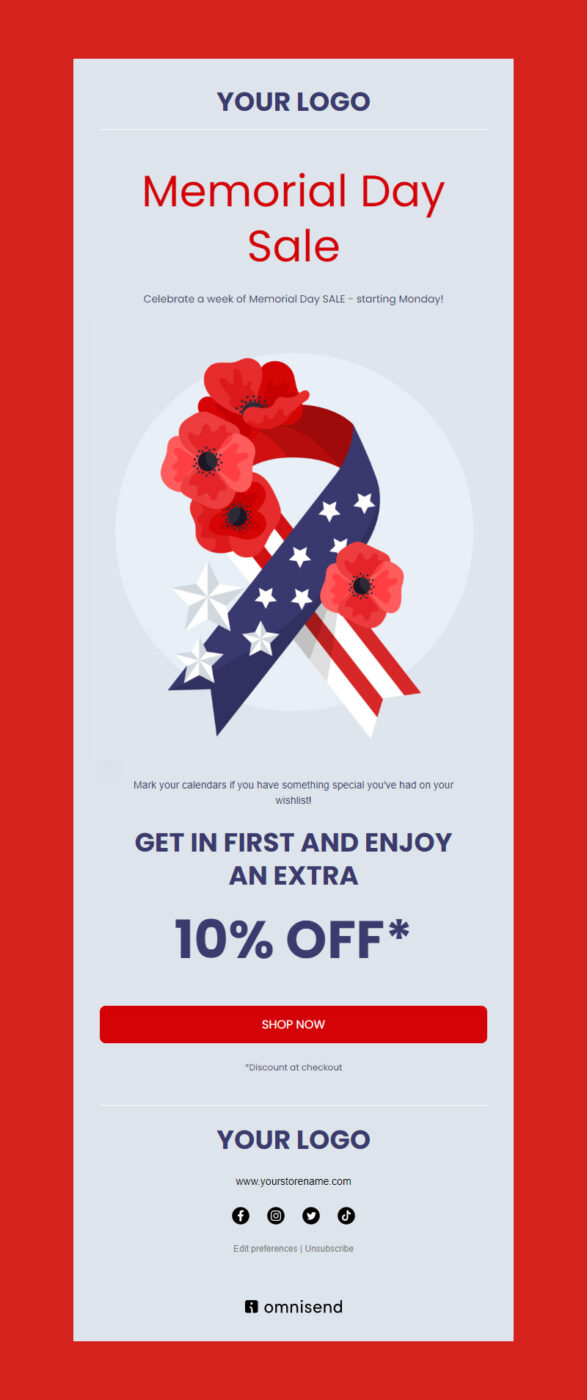 Memorial day newsletter template