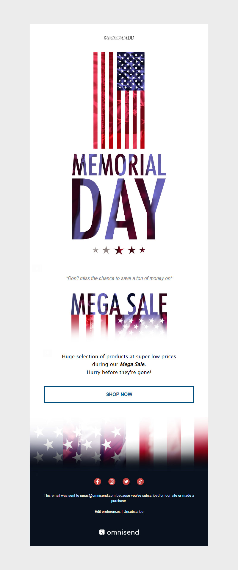 Memorial day newsletter template