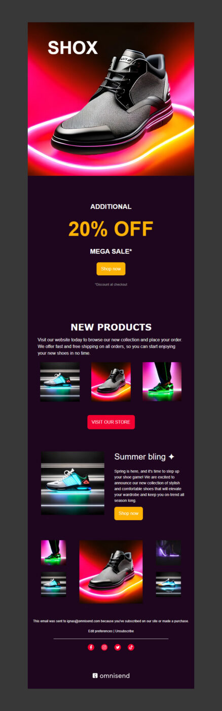 Shoes email templates